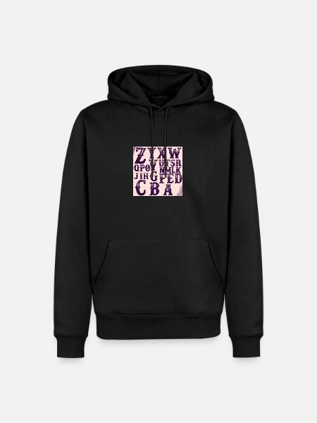Alphabet - Men’s Premium Organic Hoodie - black