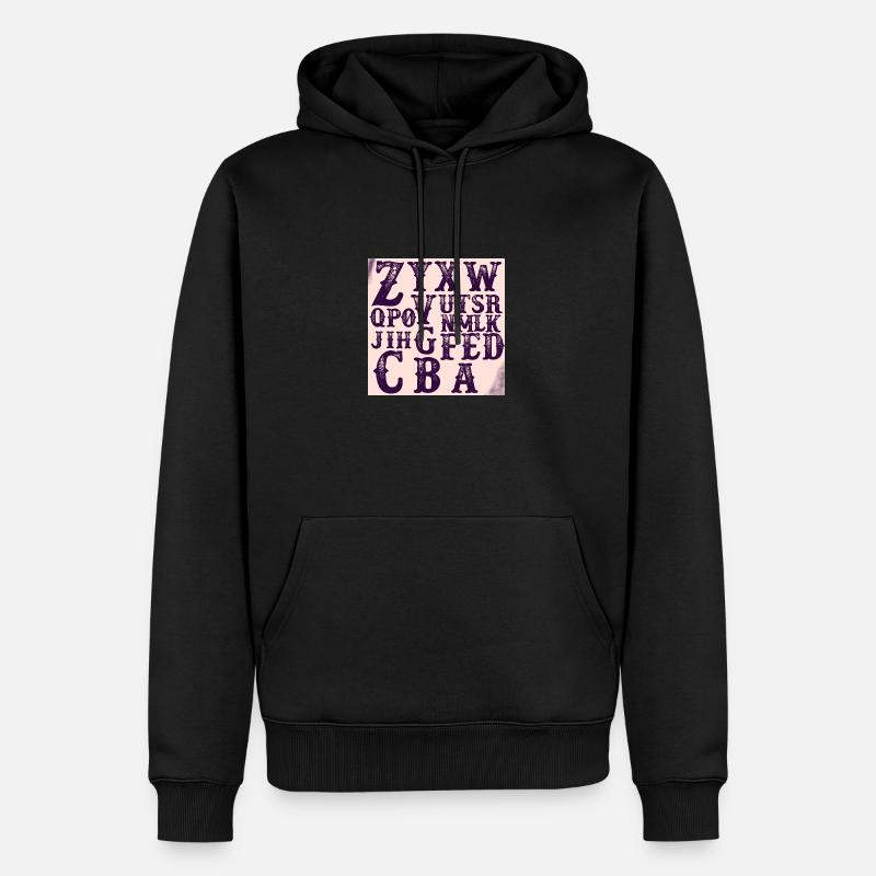Alphabet - Sweat à capuche Premium bio Homme - noir