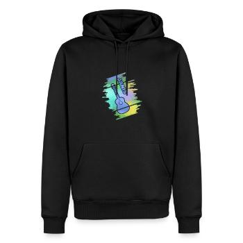 Guitar Janis - Männer Premium Bio Hoodie - Schwarz - Vorne - Nico (187cm)