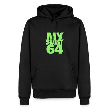 Doux 64 - Sweat à capuche Premium bio Homme - noir - Devant - Nico (187cm)
