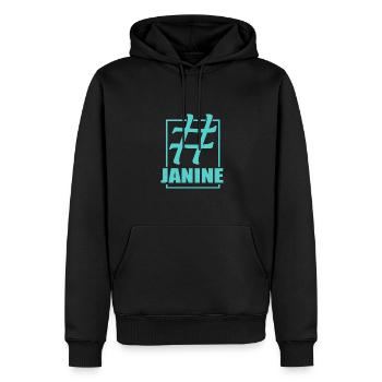 Gift for Janine - Men’s Premium Organic Hoodie - black - Front - Nico (187cm)