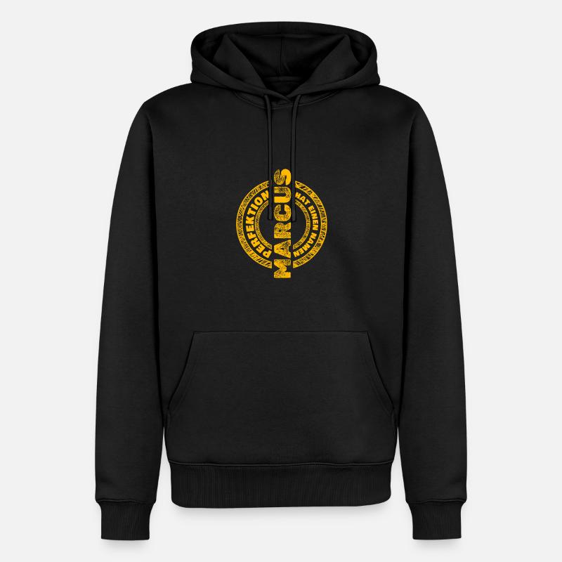 Vorname Marcus - Männer Premium Bio Hoodie - Schwarz