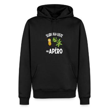 survivaliste en apéro - Sweat à capuche Premium bio Homme - noir - Devant - Nico (187cm)