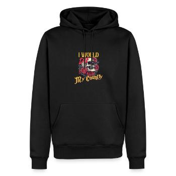 Je mourrais pour ma patrie crâne et roses - Sweat à capuche Premium bio Homme - noir - Devant - Nico (187cm)