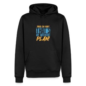 Gebratenes Hühnchen? Das ist mein Wochenendplan! - Männer Premium Bio Hoodie - Schwarz - Vorne - Nico (187cm)