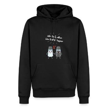 Salz und Pfefferstreuer Paar Geschenk für Köche - Männer Premium Bio Hoodie - Schwarz - Vorne - Nico (187cm)