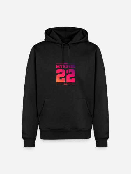 Mykonos 22 - Männer Premium Bio Hoodie - Schwarz