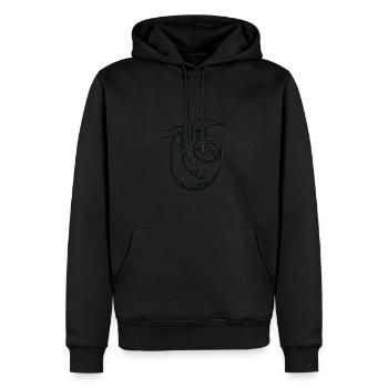 Faultier - Männer Premium Bio Hoodie - Schwarz - Vorne - Nico (187cm)