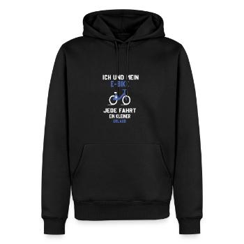 Lustiger Radfahrer Spruch Radsportler E-Bike - Männer Premium Bio Hoodie - Schwarz - Vorne - Nico (187cm)