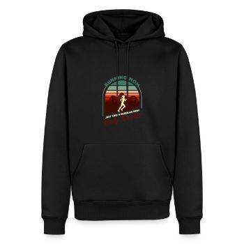 Courir maman comme une glacière de maman ordinaire seulement - Sweat à capuche Premium bio Homme - noir - Devant - Nico (187cm)