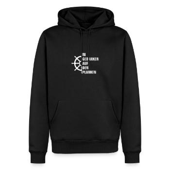 In Gedanken auf den Planken Seefahrerspruch - Männer Premium Bio Hoodie - Schwarz - Vorne - Nico (187cm)