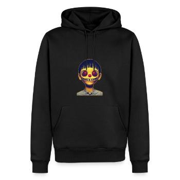 Portrait d’horreur - Sweat à capuche Premium bio Homme - noir - Devant - Nico (187cm)