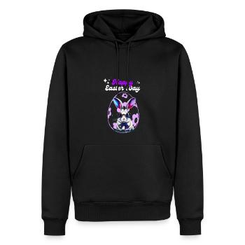 Funny rabbit funny glasses bunny easter day - Men’s Premium Organic Hoodie - black - Front - Nico (187cm)