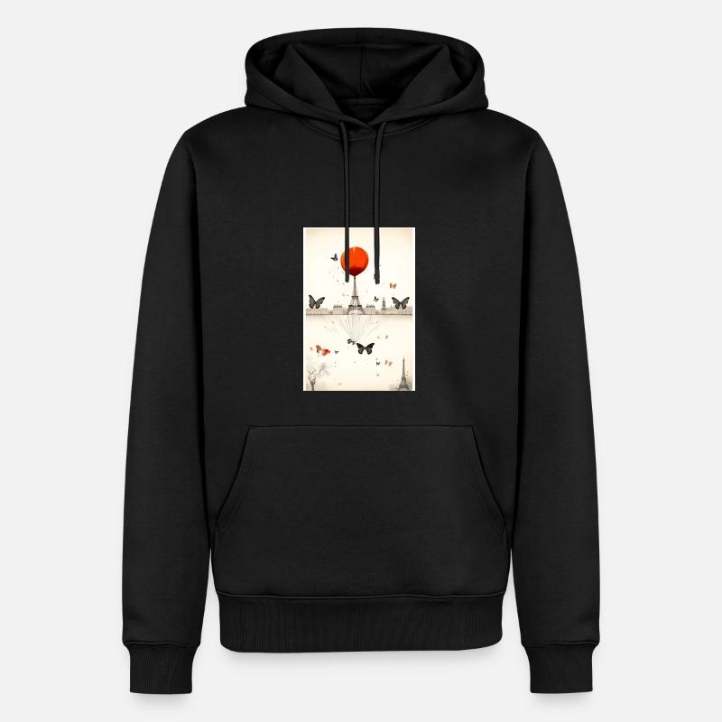 Pariser Kunst - Männer Premium Bio Hoodie - Schwarz