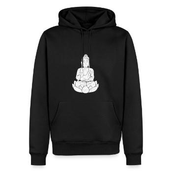Buddha Monk Namaste Buddhism I Gift - Men’s Premium Organic Hoodie - black - Front - Nico (187cm)