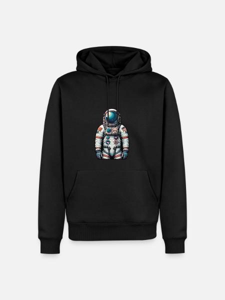 Astronaut - Männer Premium Bio Hoodie - Schwarz
