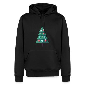 Tannenbaum mit Kugeln - Männer Premium Bio Hoodie - Schwarz - Vorne - Nico (187cm)