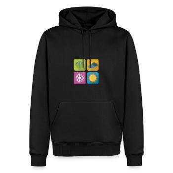 Wettervorhersage Wetterfrosch Gift - Männer Premium Bio Hoodie - Schwarz - Vorne - Nico (187cm)