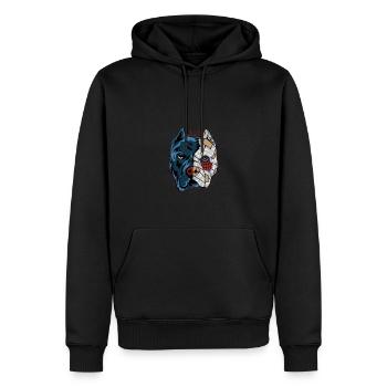 Pitbull robot chien parent. Cadeau - Sweat à capuche Premium bio Homme - noir - Devant - Nico (187cm)