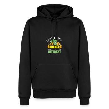Ich habe das Interesse verloren. Bankzärbiger Gesc - Männer Premium Bio Hoodie - Schwarz - Vorne - Nico (187cm)