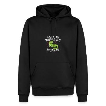 Une fille aime le poison biologiste de la faune d’Iguane - Sweat à capuche Premium bio Homme - noir - Devant - Nico (187cm)