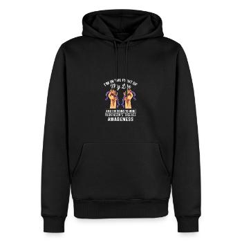 Struggles of life. Optimistic Person Gift - Men’s Premium Organic Hoodie - black - Front - Nico (187cm)