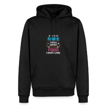 Es ist mir egal Spieler oder Lebensmittelliebhaber - Männer Premium Bio Hoodie - Schwarz - Vorne - Nico (187cm)