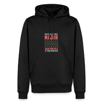 Parle politique Cadeau d’étudiant - Sweat à capuche Premium bio Homme - noir - Devant - Nico (187cm)