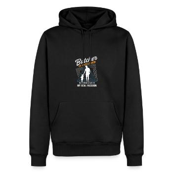 Véritable Passion Loving Père Cadeau - Sweat à capuche Premium bio Homme - noir - Devant - Nico (187cm)