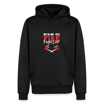 Papa ist Feuerwehrmann. Fleißiger Vater Gift - Männer Premium Bio Hoodie - Schwarz - Vorne - Nico (187cm)