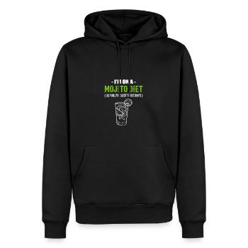 Mojito Diet Strong Drinker Cadeau - Sweat à capuche Premium bio Homme - noir - Devant - Nico (187cm)