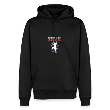Klettern & Hunde Hundeliebhaber Geschenk - Männer Premium Bio Hoodie - Schwarz - Vorne - Nico (187cm)