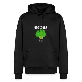 Brokkula Vegetarier Geschenk - Männer Premium Bio Hoodie - Schwarz - Vorne - Nico (187cm)