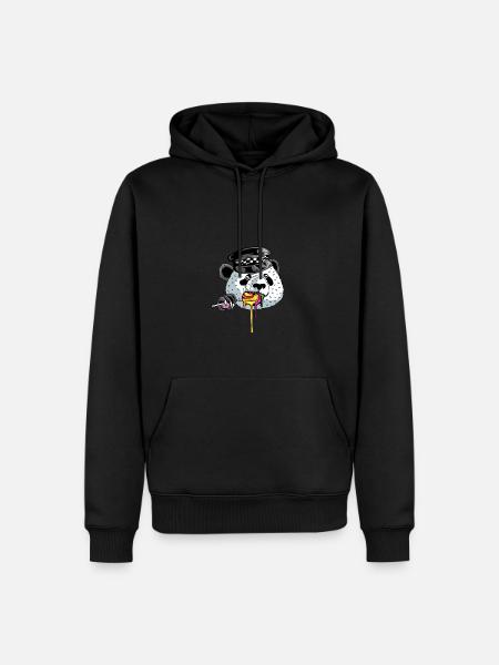 Panda Cop Policeman Poison - Men’s Premium Organic Hoodie - black