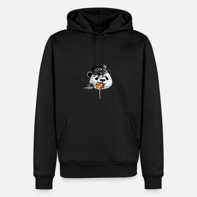 Panda Cop Polizist Gift - Männer Premium Bio Hoodie - Schwarz