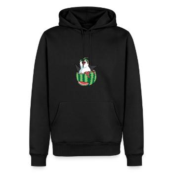 Melonenpinguin Obsthändler Geschenk - Männer Premium Bio Hoodie - Schwarz - Vorne - Nico (187cm)