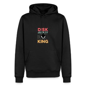Disc Jockey King Concertgoer Gift - Men’s Premium Organic Hoodie - black - Front - Nico (187cm)