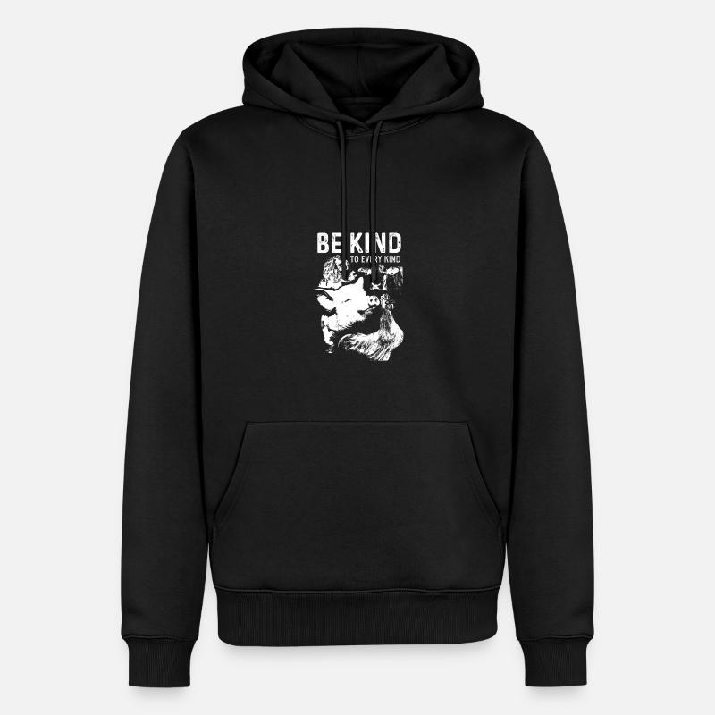 Cadeau végétalien Be Friendly - Sweat à capuche Premium bio Homme - noir