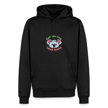 Schläfchen halten Feinschmecker Gift - Männer Premium Bio Hoodie - Schwarz - Vorne - Nico (187cm)