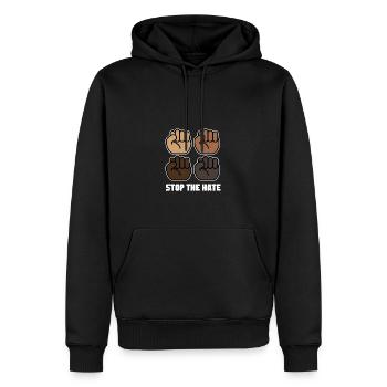 Stop the Hate Equality Activist G - Men’s Premium Organic Hoodie - black - Front - Nico (187cm)