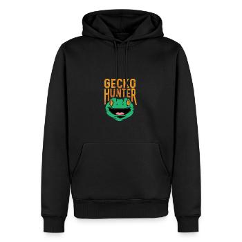 Gecko Hunter Zookeeper Gift - Men’s Premium Organic Hoodie - black - Front - Nico (187cm)