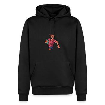 Tiger Rugby Player Football Coach Cadeau - Sweat à capuche Premium bio Homme - noir - Devant - Nico (187cm)