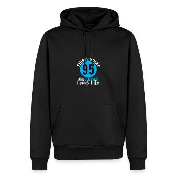 95 et béni 95th Bday for Men Women Estate - Sweat à capuche Premium bio Homme - noir - Devant - Nico (187cm)