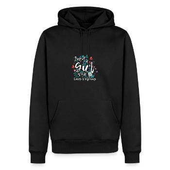 dolphin lover funny quote just a girl, d - Men’s Premium Organic Hoodie - black - Front - Nico (187cm)