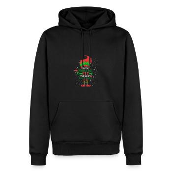 Ich bin der jüngste Elfen lustige passende Weihnac - Männer Premium Bio Hoodie - Schwarz - Vorne - Nico (187cm)