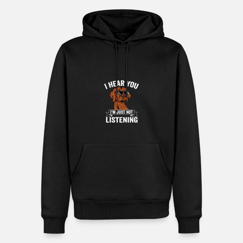 Vizsla amant mignon chien design - Sweat à capuche Premium bio Homme - noir