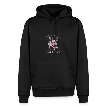 Sabre Tooth Death Mouse funny vintage quote - Men’s Premium Organic Hoodie - black - Front - Nico (187cm)