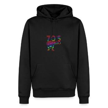 Cassette rétro Bro Vintage des années 70 - Sweat à capuche Premium bio Homme - noir - Devant - Nico (187cm)