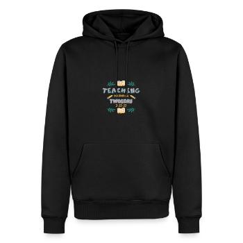 Unterrichten des 2. lustigen Zitats zweier Zeit 2- - Männer Premium Bio Hoodie - Schwarz - Vorne - Nico (187cm)