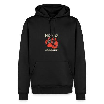 Muay Thai Vintage Retro Kunst des Kampfes Kickboxi - Männer Premium Bio Hoodie - Schwarz - Vorne - Nico (187cm)
